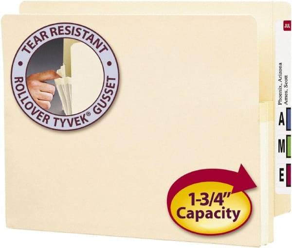 SMEAD - 8-1/2 x 11", Letter Size, Manila, Expansion Folders - Straight Tab Cut Location - Americas Industrial Supply