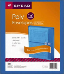 SMEAD - 8-1/2 x 11", Letter Size, Transparent Blue, Poly String & Button Envelope - Americas Industrial Supply