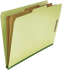UNIVERSAL - 8-1/2 x 14", Legal, Green, Classification Folders with Top Tab Fastener - 25 Point Stock, Right of Center Tab Cut Location - Americas Industrial Supply