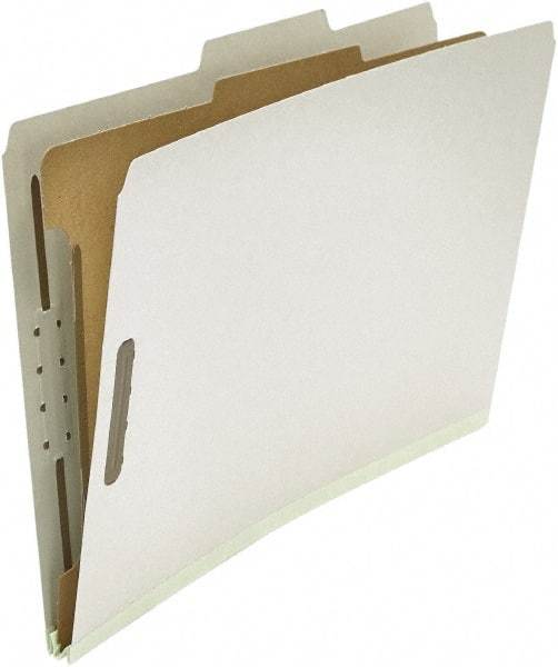UNIVERSAL - 8-1/2 x 14", Legal, Gray, Classification Folders with Top Tab Fastener - 25 Point Stock, Right of Center Tab Cut Location - Americas Industrial Supply