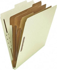 UNIVERSAL - 8-1/2 x 11", Letter Size, Gray-Green, Classification Folders with Top Tab Fastener - 25 Point Stock, Right of Center Tab Cut Location - Americas Industrial Supply