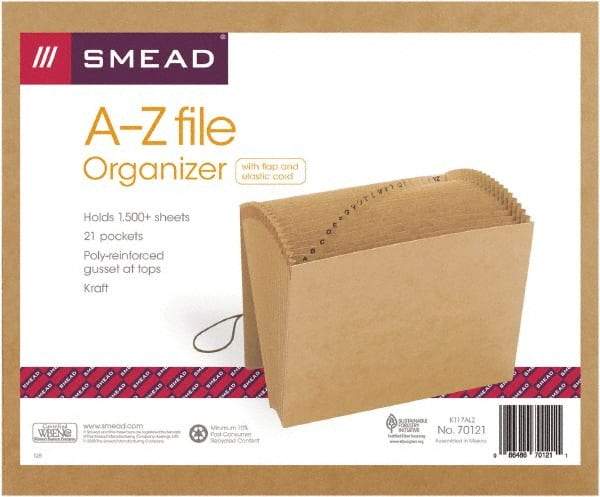 SMEAD - 8-1/2 x 11", Letter Size, Kraft, A-Z Indexed Expanding Files - Americas Industrial Supply