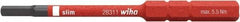 Wiha - 6mm Drive, Inch or Metric Screwdriver Bit - 75mm OAL - Americas Industrial Supply