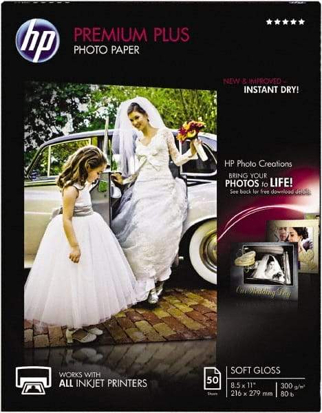 Hewlett-Packard - 8-1/2" x 11" White Photo Paper - Use with Inkjet Printers - Americas Industrial Supply