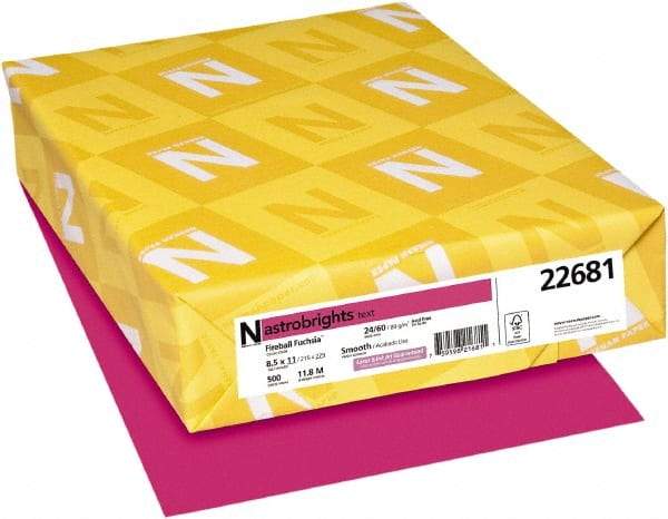 Neenah Paper - 8-1/2" x 11" Fireball Fuchsia Colored Copy Paper - Use with Laser Printers, Copiers, Inkjet Printers - Americas Industrial Supply