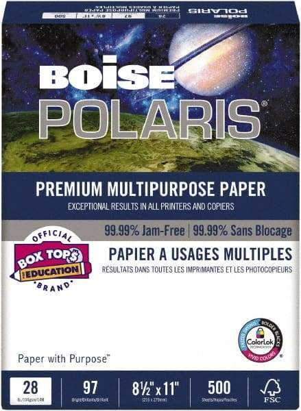 Boise - 8-1/2" x 11" White Copy Paper - Use with Laser Printers, Copiers, Inkjet Printers - Americas Industrial Supply