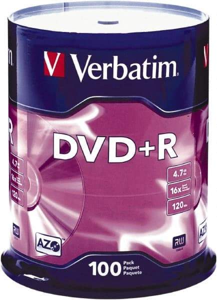 Verbatim - Silver DVD+R Disc - Use with CD, DVD - Americas Industrial Supply