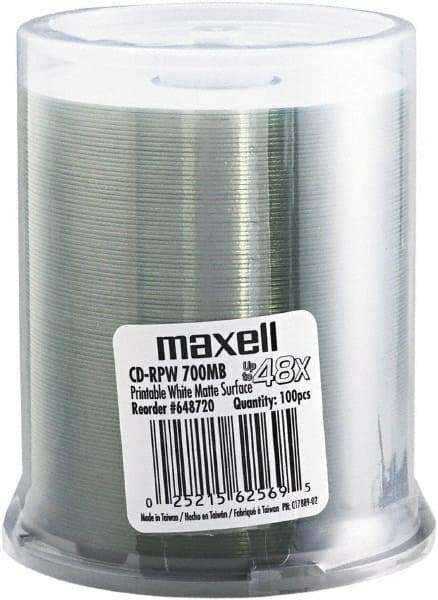 Maxell - Matte White CD-R Discs - Use with CD, DVD - Americas Industrial Supply