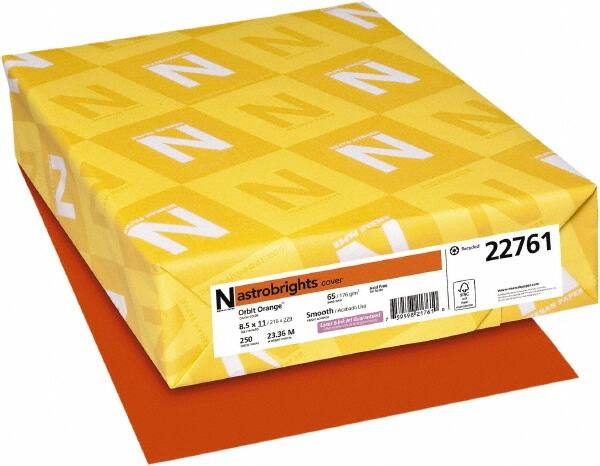 Neenah Paper - 8-1/2" x 11" Orbit Orange Colored Copy Paper - Use with Laser Printers, Copiers, Inkjet Printers - Americas Industrial Supply