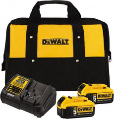 DeWALT - 20 Volt, 2 Battery Lithium-Ion Power Tool Charger - 1 hr to Charge, AC Wall Outlet Power Source, Batteries Included - Americas Industrial Supply