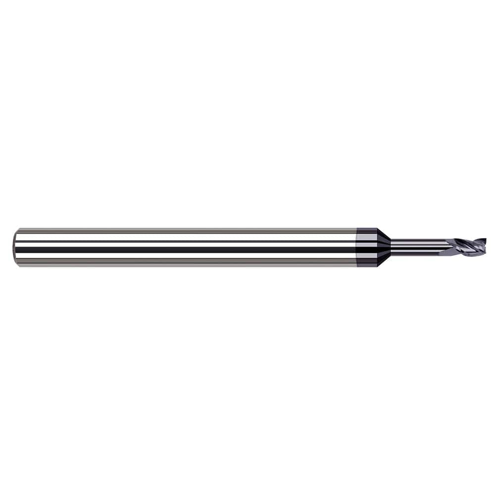 Harvey Tool - 0.9mm, 0.053" LOC, 1/8" Shank Diam, 2-1/2" OAL, 3 Flute Solid Carbide Square End Mill - Exact Industrial Supply