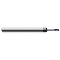 Harvey Tool - 0.021", 1/32" LOC, 1/8" Shank Diam, 2-1/2" OAL, 3 Flute Solid Carbide Square End Mill - Exact Industrial Supply