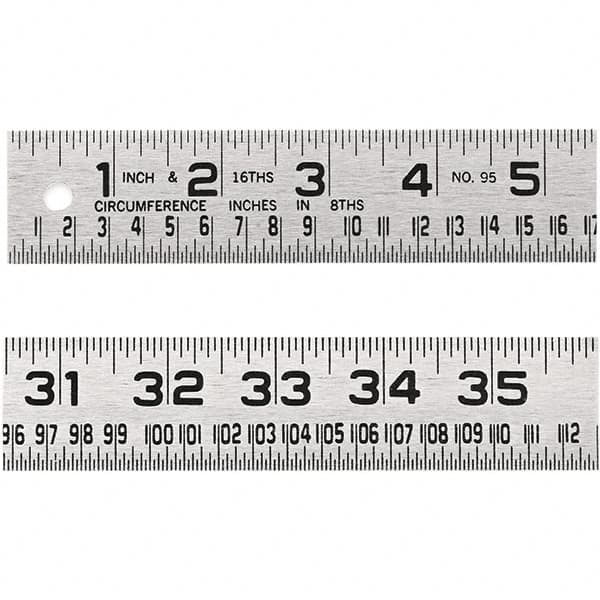 Lufkin - 4' x 1-1/4" Silver Steel Blade Tape Measure - 1/16" Graduation, Inch Graduation Style, Silver Steel Case - Americas Industrial Supply