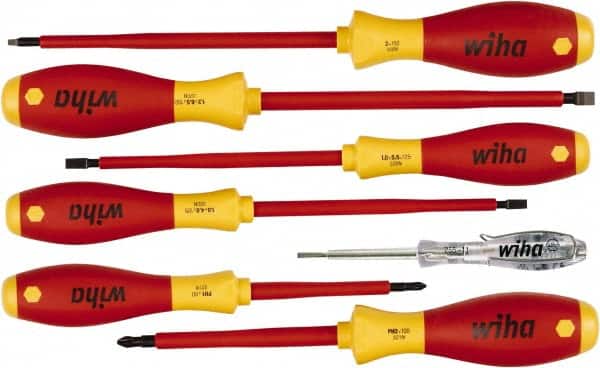 Wiha - 7 Piece Phillips, Slotted & Square Screwdriver Set - Comes in Box - Americas Industrial Supply