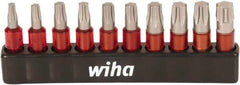 Wiha - 10 Piece 1/4" Drive Impact Torx Bit Socket Set - T10 to T40 Torx - Americas Industrial Supply