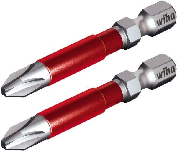 Wiha - #3 Phillips Screwdriver Bit - 1/4" Hex Drive, 1-59/64" OAL - Americas Industrial Supply