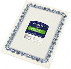 Geographic - 50 Sheet, 8-1/2 x 11", Certificate - Blue - Americas Industrial Supply