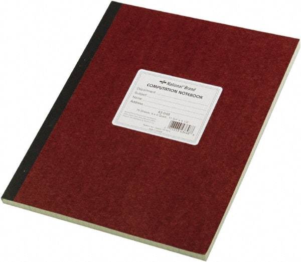 National Brand - 75 Sheet, 9-1/4 x 11-3/4", Quadrille Computation Book - Brown - Americas Industrial Supply