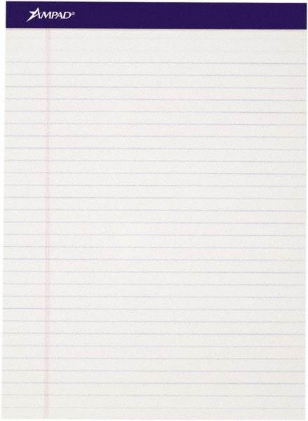 AMPAD - 50 Sheet, 8-1/2 x 11-3/4", Writing Pad - White - Americas Industrial Supply