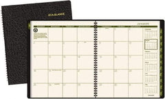 AT-A-GLANCE - 12 Sheet, 9 x 11", Monthly Planner - Black - Americas Industrial Supply
