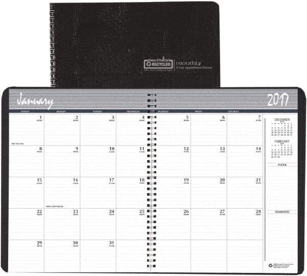 House of Doolittle - 12 Sheet, 8-1/2 x 11", Monthly Planner - Black - Americas Industrial Supply