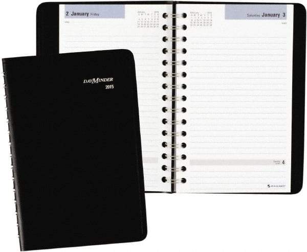 AT-A-GLANCE - 312 Sheet, 4-7/8 x 8", Appointment Book - Black - Americas Industrial Supply