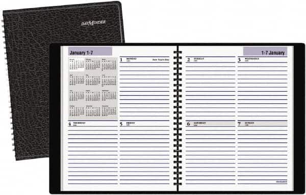 AT-A-GLANCE - 52 Sheet, 6-7/8 x 8-3/4", Appointment Book - Black - Americas Industrial Supply
