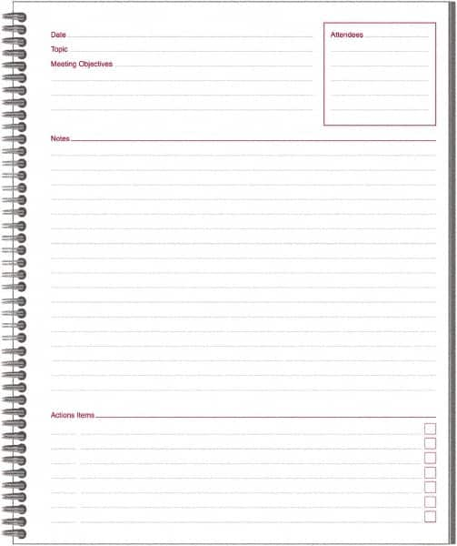 Mead - 80 Sheet, 8-1/4 x 11", Guided Business Notebook - Black - Americas Industrial Supply