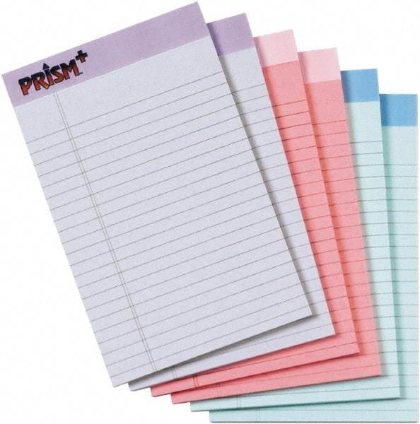 TOPS - 50 Sheet, 5 x 8", Narrow Legal Pad - Assorted Pastels - Americas Industrial Supply