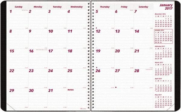 Brownline - 12 Sheet, 8-1/2 x 11", Monthly Planner - Black - Americas Industrial Supply