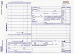 REDIFORM - 50 Sheet, 8-1/2 x 11", Auto Repair Form - White & Blue - Americas Industrial Supply