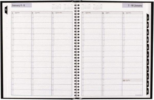 DayMinder - 52 Sheet, 8 x 11", Appointment Book - Black - Americas Industrial Supply