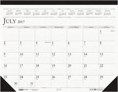 House of Doolittle - 12 Sheet, 22 x 17", Desk Pad - White & Blue - Americas Industrial Supply