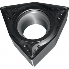 Walter - WCMT MP4 Grade WPP20S Turning Insert - TiCN+Al2O3+(TiCN) Finish, 80° Trigon, 9.53mm Inscr Circle, 3.97mm Thick, 0.8mm Corner Radius - Americas Industrial Supply