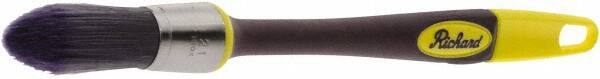 Richard - 7/8" Oval Polyester Trim Brush - 2-1/8" Bristle Length, 7" Rubber Sash Handle - Americas Industrial Supply