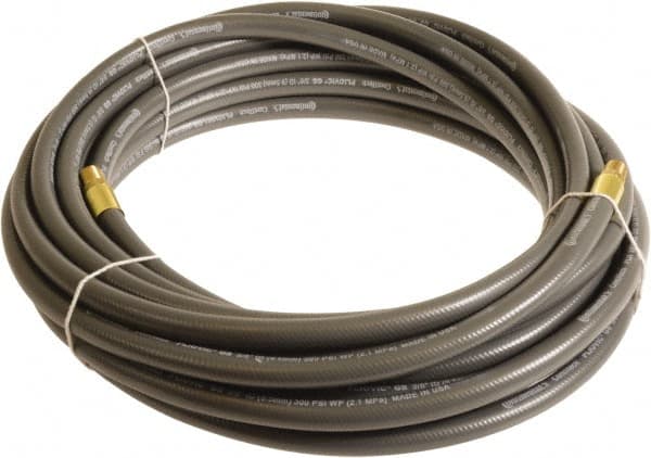 Continental ContiTech - 3/8" ID x 0.6" OD 15' Long Multipurpose Air Hose - MNPT x MNPT Ends, 300 Working psi, -10 to 158°F, 1/4" Fitting, Gray - Americas Industrial Supply