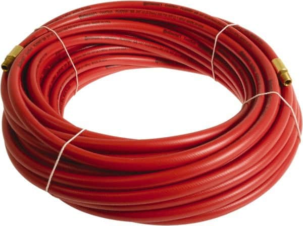 Continental ContiTech - 1/4" ID x 0.45" OD 75' Long Multipurpose Air Hose - MNPT x MNPT Ends, 300 Working psi, -10 to 158°F, 1/4" Fitting, Red - Americas Industrial Supply