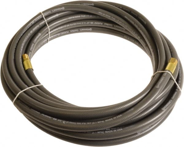 Continental ContiTech - 3/8" ID x 0.6" OD 20' Long Multipurpose Air Hose - MNPT x FNPT Ends, 300 Working psi, -10 to 158°F, 1/4" Fitting, Gray - Americas Industrial Supply