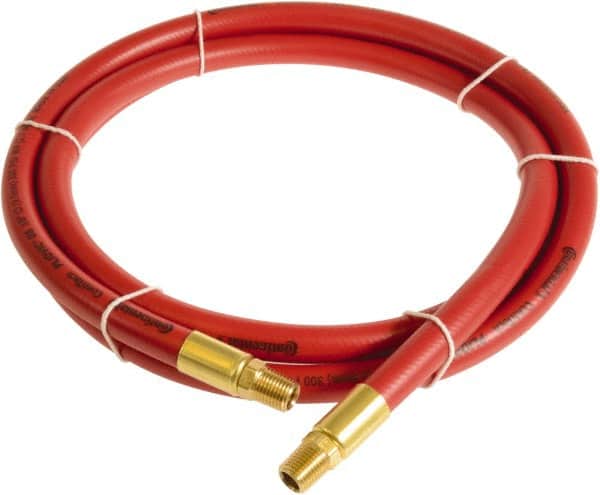 Continental ContiTech - 3/8" ID x 0.6" OD 5' Long Multipurpose Air Hose - MNPT x MNPT Ends, 300 Working psi, -10 to 158°F, 1/4" Fitting, Red - Americas Industrial Supply
