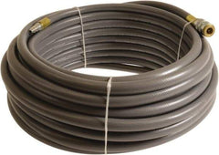 Continental ContiTech - 1/2" ID x 0.78" OD 100' Long Multipurpose Air Hose - Industrial Interchange Safety Coupler x Male Plug Ends, 300 Working psi, -10 to 158°F, 1/2" Fitting, Gray - Americas Industrial Supply