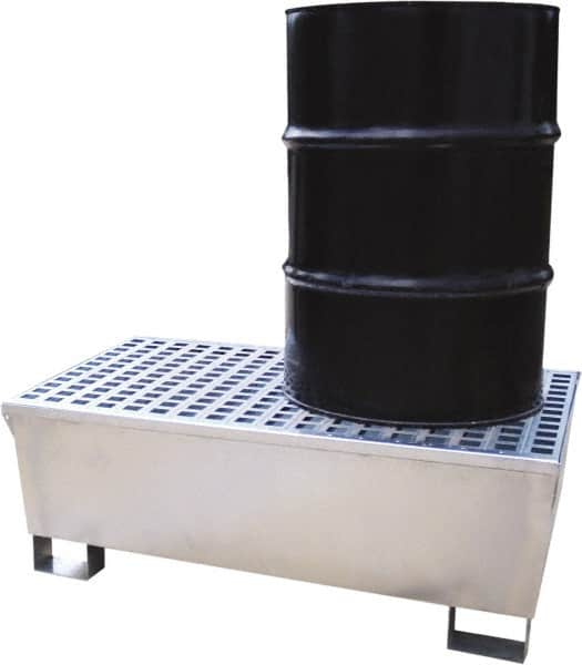 UltraTech - 68 Gal Sump, 2,575 Lb Capacity, 2 Drum, Galvanized Steel Spill Deck or Pallet - 47-1/4" Long x 31-1/2" Wide x 18" High - Americas Industrial Supply