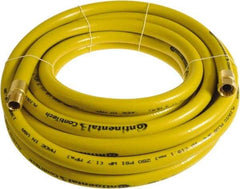 Continental ContiTech - 3/4" ID x 1.11" OD 75' Long Multipurpose Air Hose - MNPT x FNPT Ends, 250 Working psi, -10 to 158°F, 3/4" Fitting, Yellow - Americas Industrial Supply