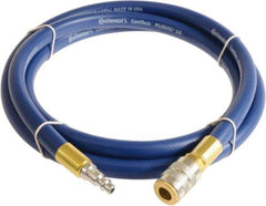 Continental ContiTech - 3/4" ID x 1.11" OD 25' Long Multipurpose Air Hose - Industrial Interchange Safety Coupler x Male Plug Ends, 250 Working psi, -10 to 158°F, 3/4" Fitting, Blue - Americas Industrial Supply