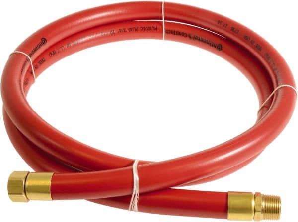 Continental ContiTech - 3/4" ID x 1.11" OD 10' Long Multipurpose Air Hose - MNPT x FNPT Ends, 250 Working psi, -10 to 158°F, 3/4" Fitting, Red - Americas Industrial Supply