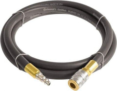 Continental ContiTech - 3/8" ID x 0.6" OD 10' Long Multipurpose Air Hose - Industrial Interchange Safety Coupler x Male Plug Ends, 300 Working psi, -10 to 158°F, 1/4" Fitting, Gray - Americas Industrial Supply