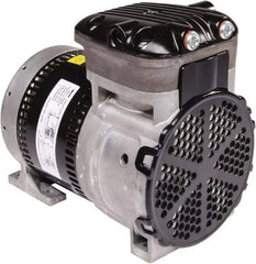 Gast - 1/4 hp, 4.8 CFM, 125 Max psi Piston Vacuum & Compressor Pump - 29.5 Hg/In, 100 to 240/50 to 60 Volt, 7.71" Long x 5" Wide x 7.08" High - Americas Industrial Supply