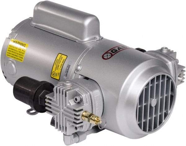 Gast - 1/3 hp, 2.4 CFM, 100 Max psi Piston Compressor Pump - 12 VDC, 15.2" Long x 10.15" Wide x 5.8" High - Americas Industrial Supply