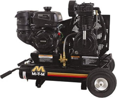 MI-T-M - 9.59 hp, 17.2 CFM, 175 Max psi, Two Stage Portable Fuel Air Compressor - Kohler CH395 OHV Engine - Americas Industrial Supply