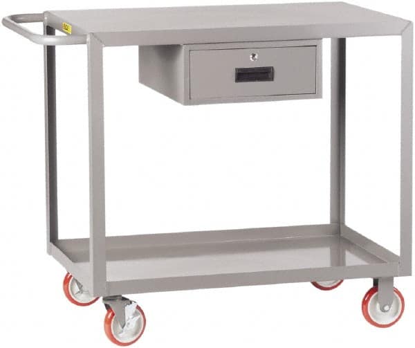 Little Giant - 1,200 Lb Capacity, 24" Wide x 42" Long x 35" High Shelf Cart - 2 Shelf, Steel, 2 Rigid/2 Swivel Casters - Americas Industrial Supply