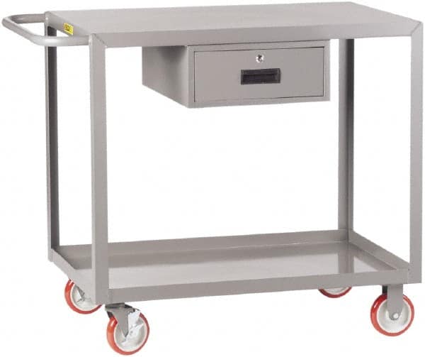 Little Giant - 1,200 Lb Capacity, 24" Wide x 54" Long x 35" High Shelf Cart - 2 Shelf, Steel, 2 Rigid/2 Swivel Casters - Americas Industrial Supply